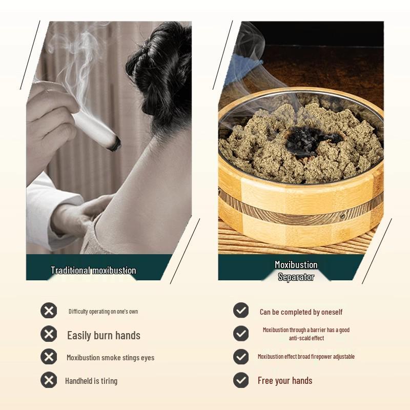 Портативная имбирная мокса-коробка с крышкой, бамбуковое устройство с мокса-шерстью для домашней терапии