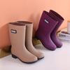 Waterproof Rain Shoes Women's Winter Mid-tube Work Rubber Shoes Warm Fashion Water Boots Rain Boots Water Shoes Adult Non-slip Kitchen