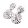 [J7824] - Silver 'Flora' Designer Earrings
