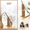 360 Degree Rotating Vanity Mirror with Wooden Base Vintage Desktop Makeup Mirror Size S