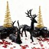2/4Pcs Christmas Reindeer Statue Standing Sitting Elk Silhouette Figurine Deer Sculpture Home Office Desktop