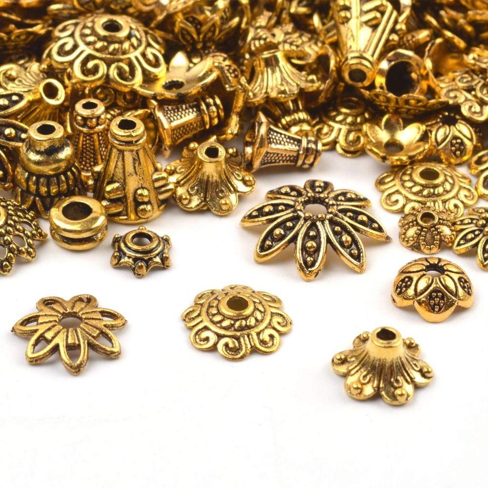 Flower Bead Caps for Jewelry Making Antique Gold/Silver/Bronze Gold Bead Caps  Home Decoration