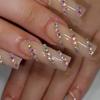 Ручная работа Европейские и Американские Длинные Трубчатые Бронированные Накладные Ногти с Блестящими Бриллиантами