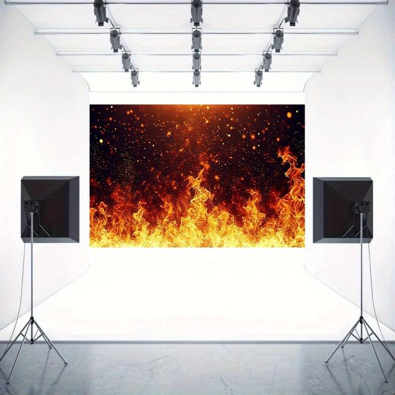 Flame Photography Background - Polyester Fabric Flame Effect Suitable for Birthday Party Photo Studio Props Multi functional