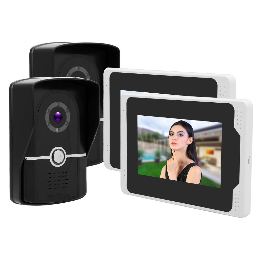 1080P Wifi Video Doorbell 7in TFT Display 2 Cameras 2 Monitors 110 Degrees  Night Vision for Tuya