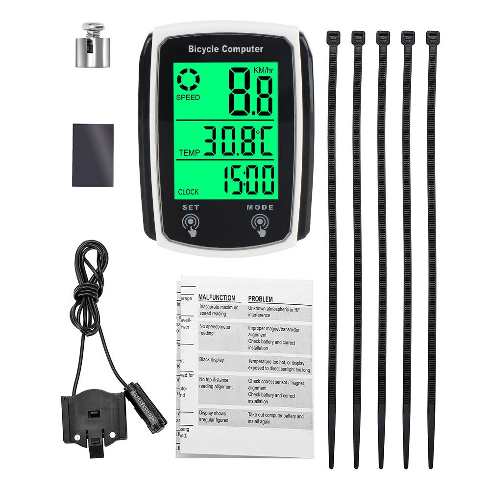 Велокомпьютер Цифровые часы Спидометр Термометр Велосипедный одометр Измеритель скорости Тестер На руль Приборная панель Водонепроницаемый