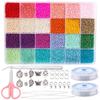 20000pcs Jewelry Making Kit Seed Beads Set 2mm Glass Beads Set Bracelets Necklace Ring Making Seedbeads Kit For DIY Art