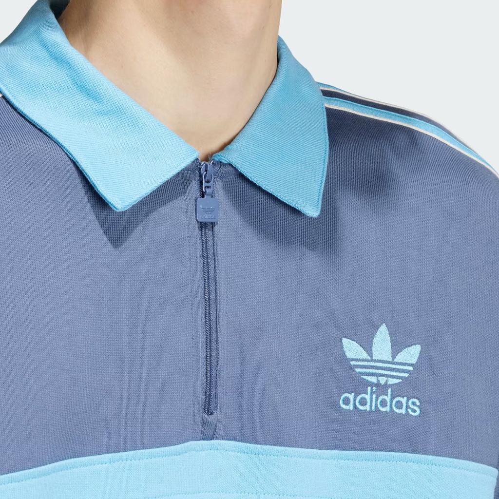 adidas Мужской свитшот с воротником Originals, тремя полосками и молнией до половины, чернильно-синий IS2147