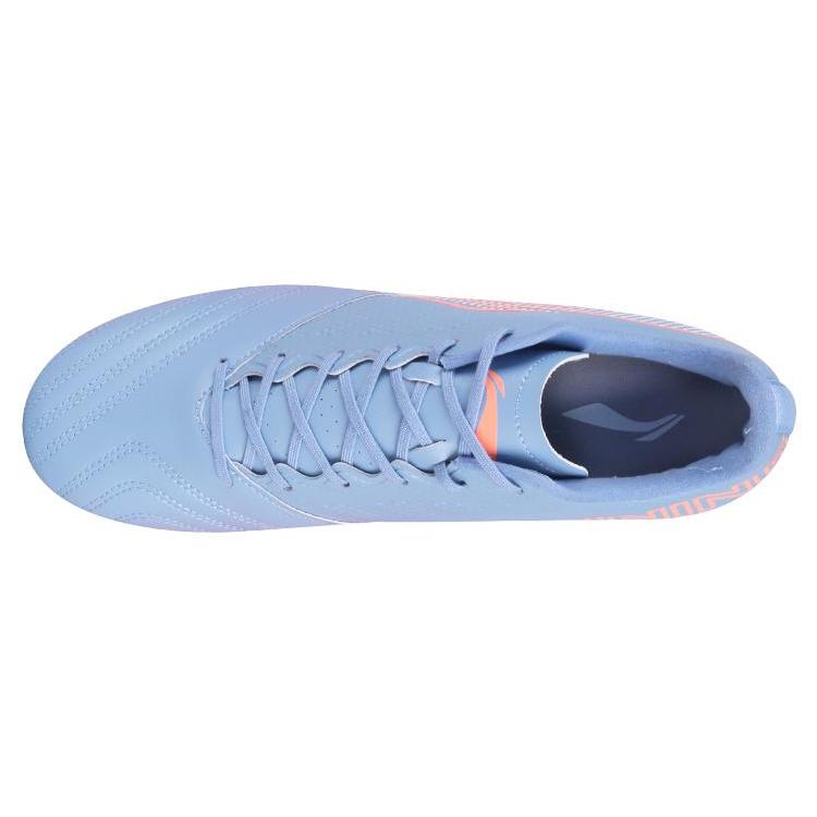 Li Ning Iron Cushioning MG Многоцелевые Искусственный газон ПУ Кожа Нескользящие Футбольные бутсы Мужские Цвет: Аврора Синий YSFT007-9