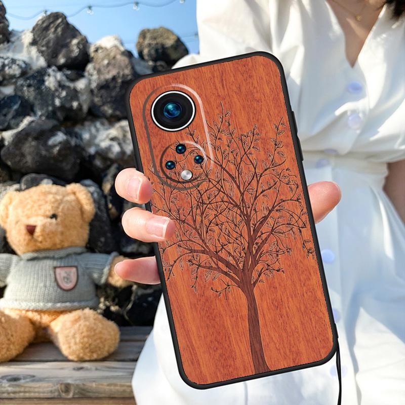 Чехол с рисунком из натурального бамбука и дерева для Honor X9b X8b X8 X9 X6a X7a X8a X9a Honor Magic 6 5 Pro 50 70 90 Lite, задняя крышка