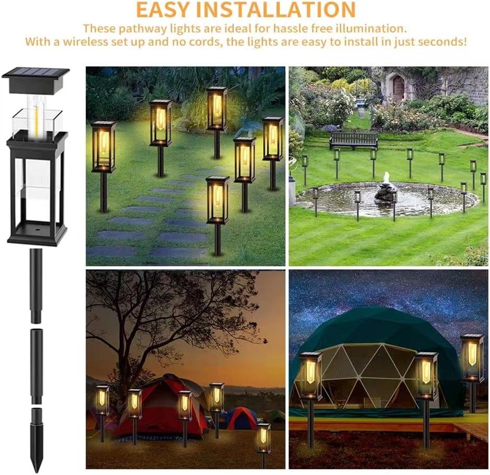Solar Pathway Lights Outdoor Outdoor Waterproof IP65 Garden Lights for Walkway Yard Backyard Lawn Landscape Lighting Decorative