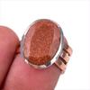 Натуральный Камень Солнечный Камень 925 Стерлинговое Серебро Подарок Двухцветное Кольцо Р.6 W2k81