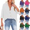 Women's Fashion Solid Color Loose Casual Single-Breasted Long Sleeve Shirt