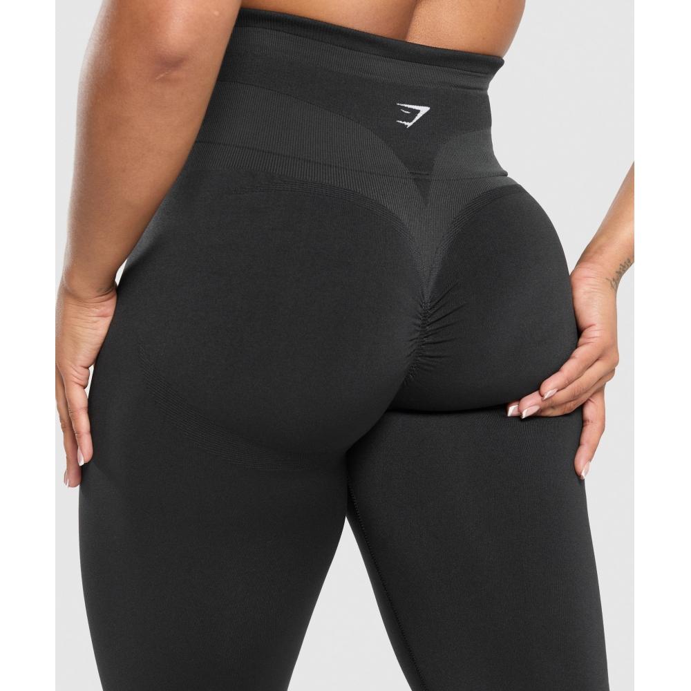 Gymshark Бесшовные леггинсы Glute Boost Black Asphalt Grey B8a7m Bccj
