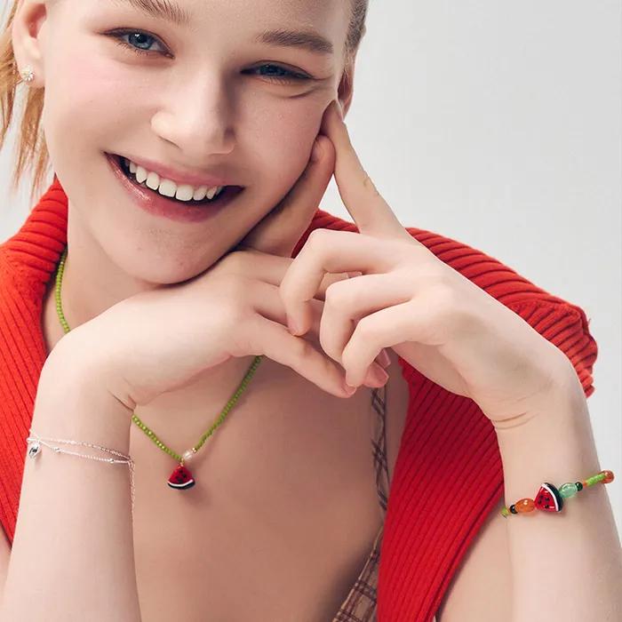 Стеклянный браслет «Арбуз»