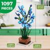 Набор блоков цимбидиума HIUME, 1097 деталей, высота совместима с Lego Flowers и основными брендами, креативные строительные блоки для самостоятельного изготовления, игрушка, подходящая для детей