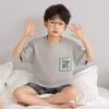 2026 Boys Cotton Pajama Set Short Sleeve Sleepwear Kids Teens Lightweight Home Wear