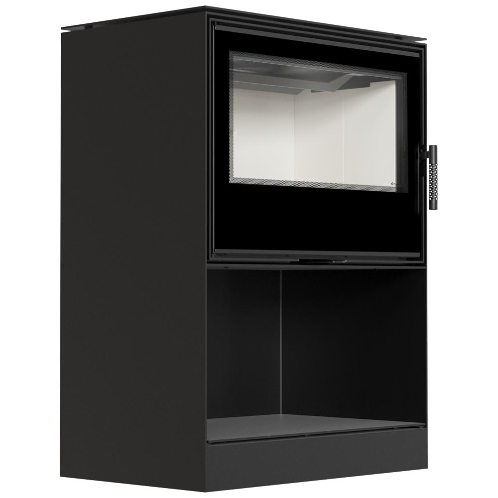 Дровяная стальная печь KRATKI KARI 80 Ø 180 12 кВт ниша для дров самозакрывающаяся дверца