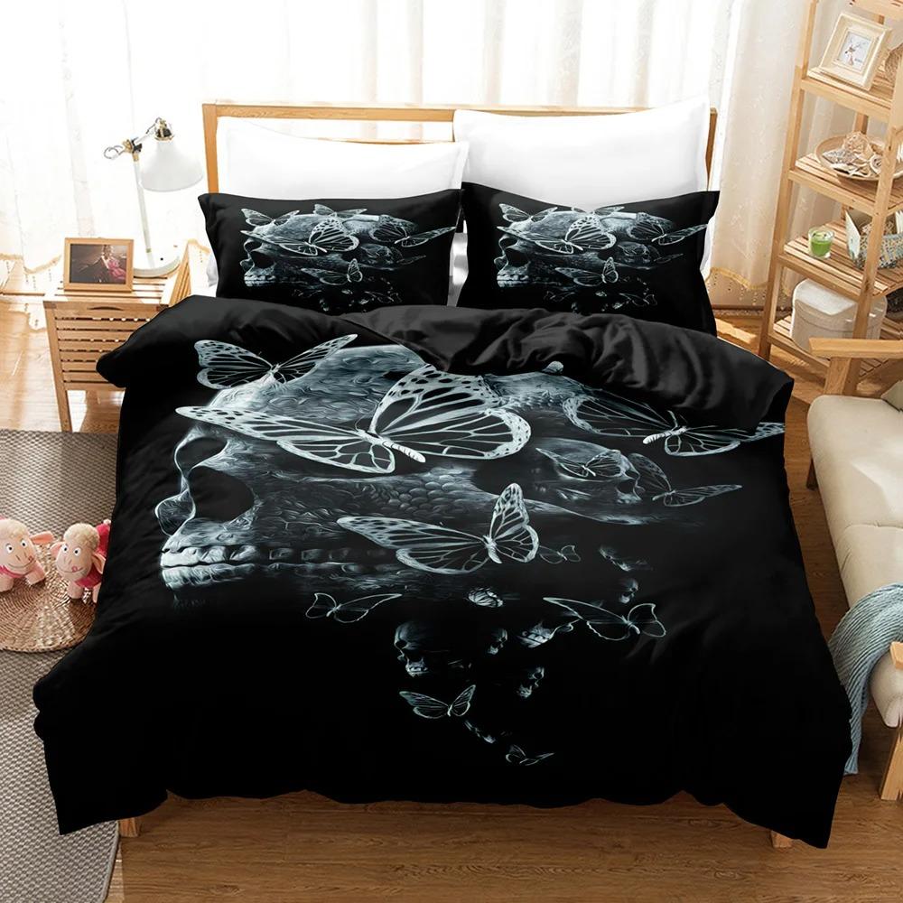 3D Printed Bone Bedding Set Down Quilt Cover With Pillowcase Double SIngle King EUUSAUUK Size Comforter Bedding