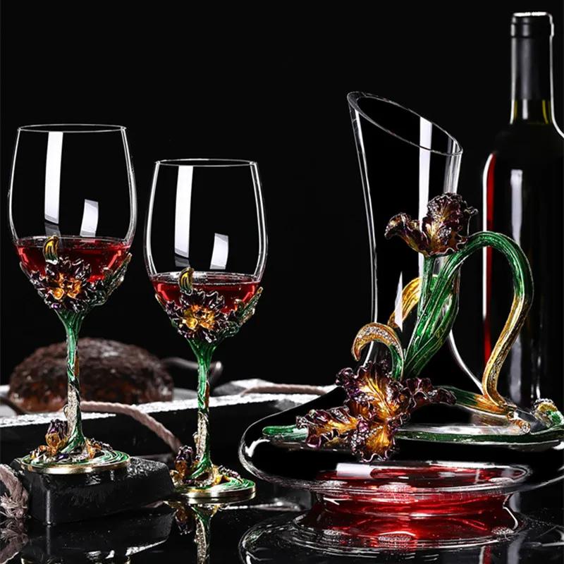 Glass Red Wine Goblet European Style Wine Rack Home Decoration Wine Glasses Suit Wedding Gift