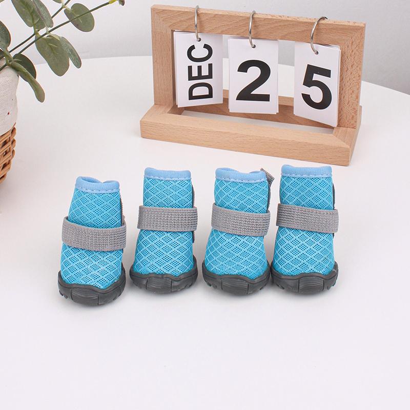 4 шт. Всесезонная обувь для собак Дышащая обувь для маленьких собак Ботинки Пинетки Защита лап Обувь для щенков и кошек Пинетки Противоскользящая подошва