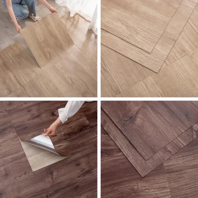 Самоклеящаяся ПВХ плитка с текстурой дерева: Водонепроницаемый, влагостойкий, износостойкий для полов и стен спальни, гостиной, ванной комнаты.