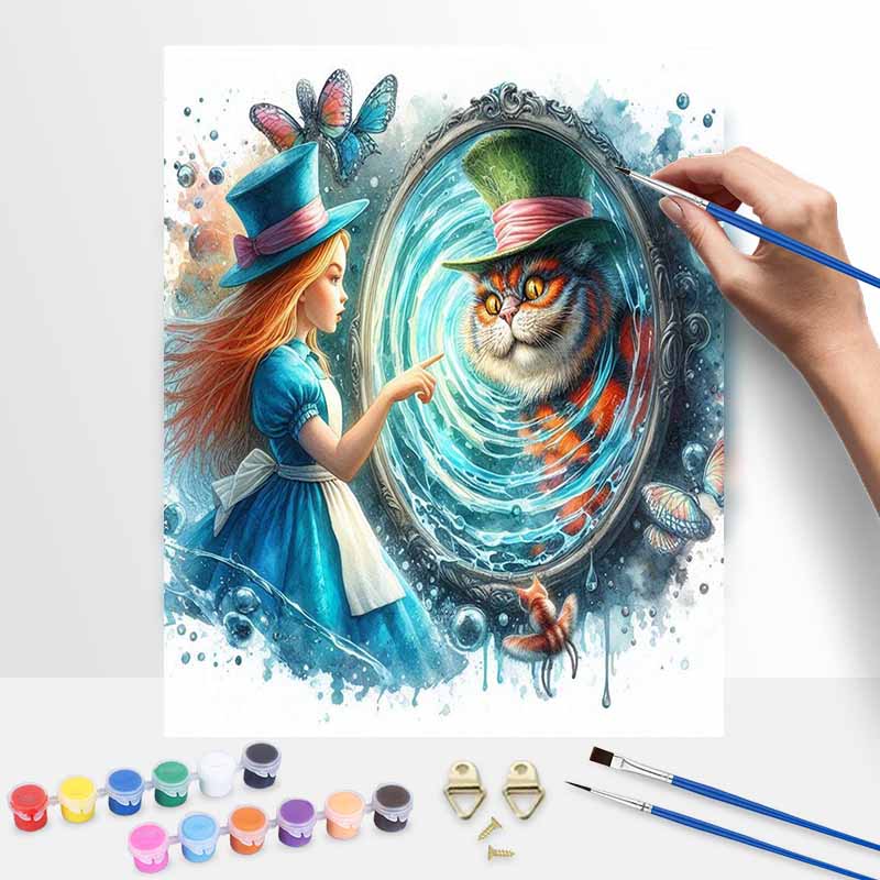 Disney Алиса в Стране чудес Кот Чеширский масляная живопись набор для рисования art painting kit ручная работа DIY подарок украшение дома настенное искусство декор расслабляющий набор для творчества