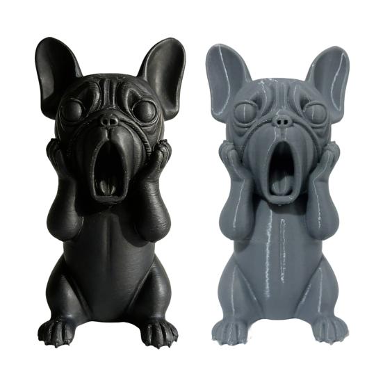 3D Printed French Bulldog Figurine, Screaming Dog Decorative Sculpture, Puppy Statue for Car Dashboard, Home Office Desk, Gift for Dog Lovers