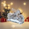 Faux Crystal Acrylic Motorcycle Ornament 2D Flat Clear Motorbike Table Sign with Base Home Office Desktop Bookshelf Decoration