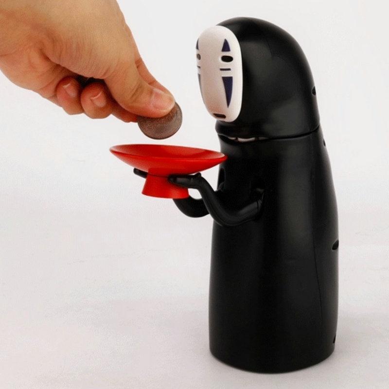Electronic Faceless Man Money Box Ghost Figure Coin Cartoon No-face Piggy Bank Funny Faceless Man Ghost Figure Saving Box
