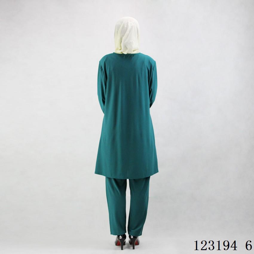 Traditional Muslim Women's Prayer Dress with Crystal Embellishments - Long Cotton Robe