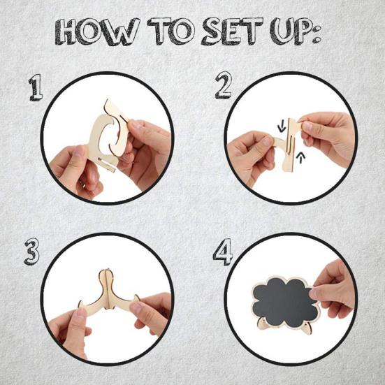 Мини-меловая доска с подставкой, многоразовая маленькая доска, украшение, стираемая деревянная доска для сообщений, табличка, настольное украшение