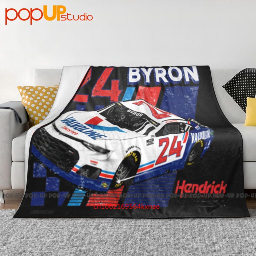 2021 №24 Уильям Байрон «Valvoline Darlington Throwback» Плед-одеяло размера L, Ультрамягкий, Зимний, Покрывало для дивана, Постельное белье