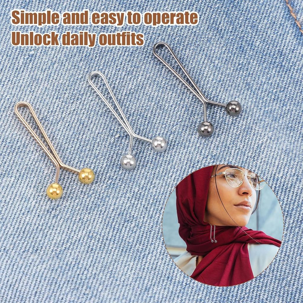 30pcs Pant Waist Tightener Metal Clips for Loose Jeans, Reble Waist Cincher Clip, Adjustable Pant Clips for Waists Tightener, No Sewing Required