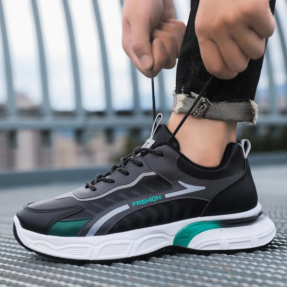 Модные новые мужские повседневные туфли с низким верхом, трендовые туфли на толстой подошве для мужчин, корейские модные кроссовки с мягкой подошвой, удобные кроссовки для бега Tenis