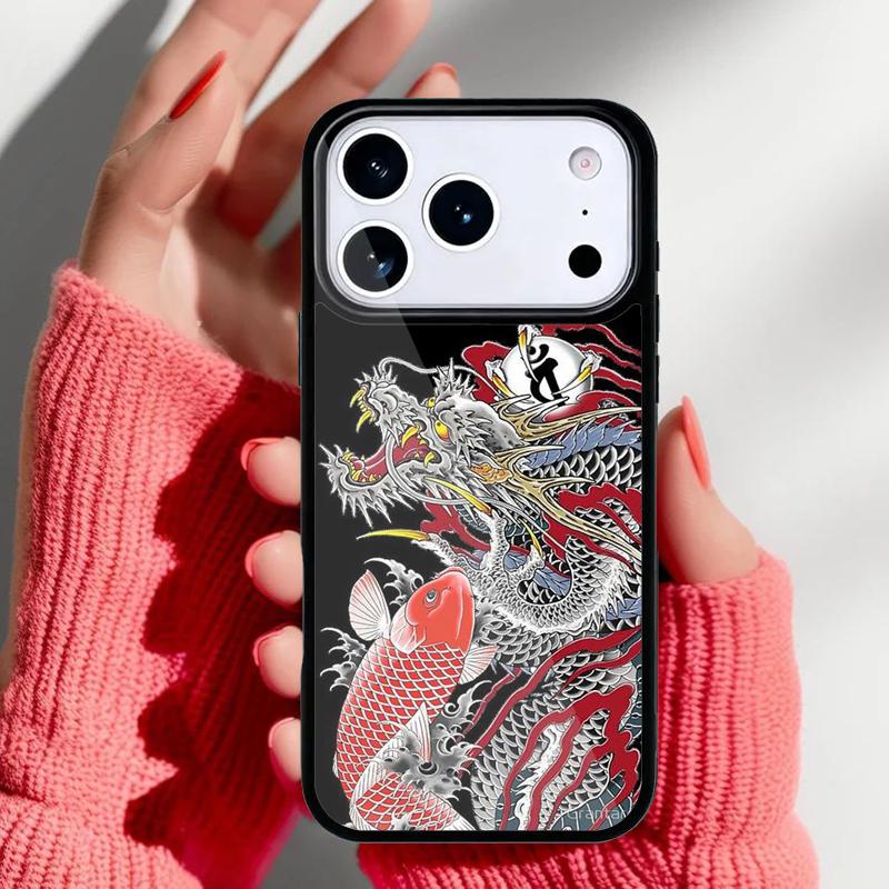 Древний японский дракон Чехол для телефона iPhone 17 16 15 14 13 Pro Max Задняя крышка для 12 11 Pro Coque