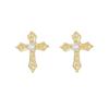 S925 Korean Silver Zircon Cross Earrings - Single Diamond, Personal and Simple Design