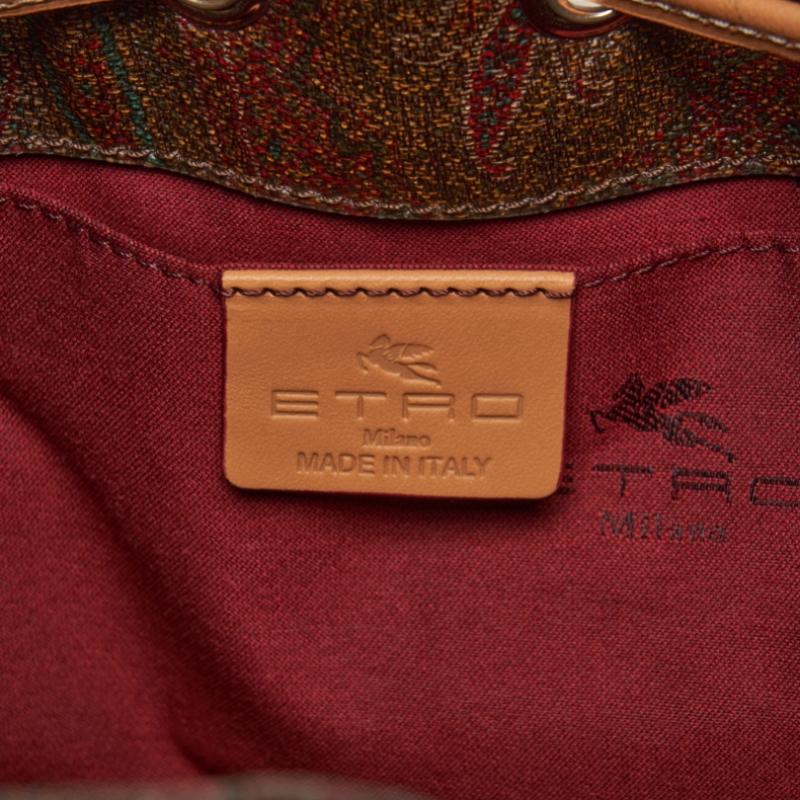Etro Сумка-ведро на плечо с узором пейсли и жаккардом R0369