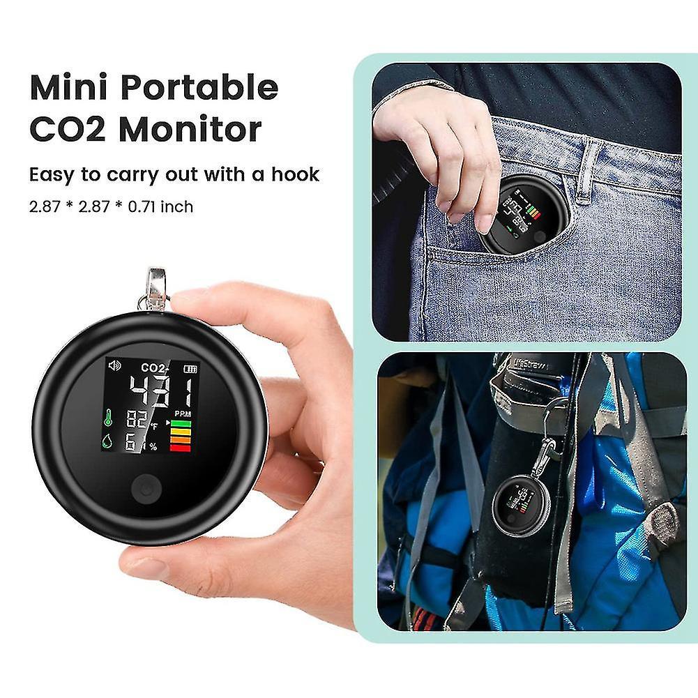 Portable Co2 Monitor Meter Sensor Indoor With Alarm, Air Quality Carbon Dioxide Monitor With Temper