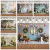Happy Easter Photography Background Spring Flowers Colorful Eggs Rabbit Easter Party Decor Baby Kids Portrait Photo Backdrop8