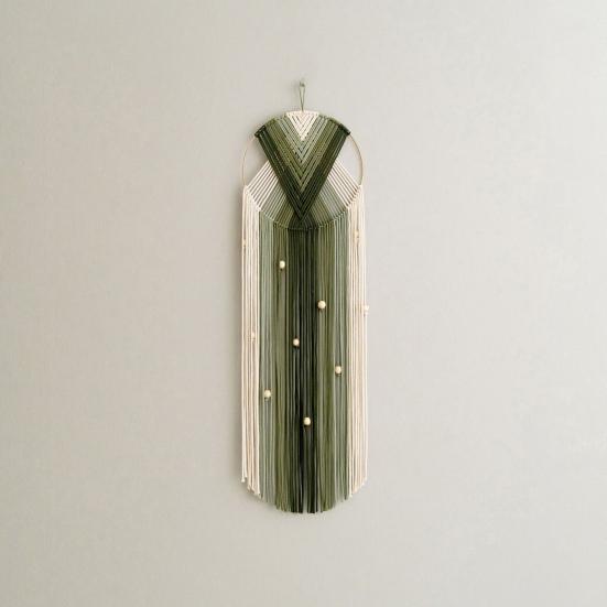 Хлопковый тканый гобелен ручной работы Бохо Деревянные бусины Хлопковая веревка Кисточки Подвесной ловец снов Гостиная Спальня Настенное искусство Подвесное украшение