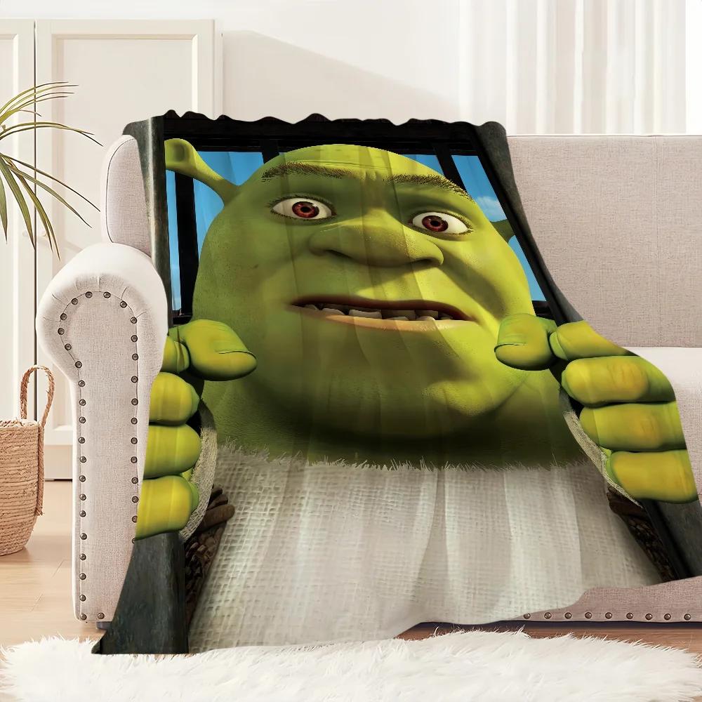 Мультяшное S-ShrekS Милое Забавное Одеяло Плюшевый Коврик для Дивана Напольный Коврик для Гостиной Теплый Офис Спальня День Рождения Дом Путешествия Детские Подарки