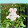 Charming Miniature Plush Rabbit Pendant With Colorful Beaded Chains For Fun Decor