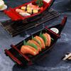 Boat Shape Sushi Plate Sashimi Serving Tray Creative Food Display Plate Plastic Texture for Home and Restaurant Use