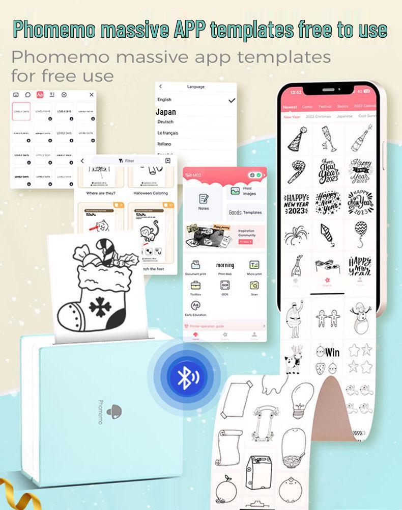 Phomemo M02 Draagbare Mini Thermische Printer – Bluetooth, Inktloos voor Mobiele Apparaten