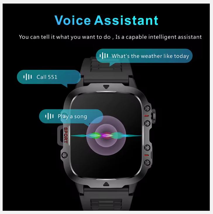 2025 Новые Прочные Мужские Черные Смарт-часы для Android Xiaomi Ios 3ATM Водонепроницаемые Спортивные Фитнес Ai Голосовые Смарт-часы для улицы