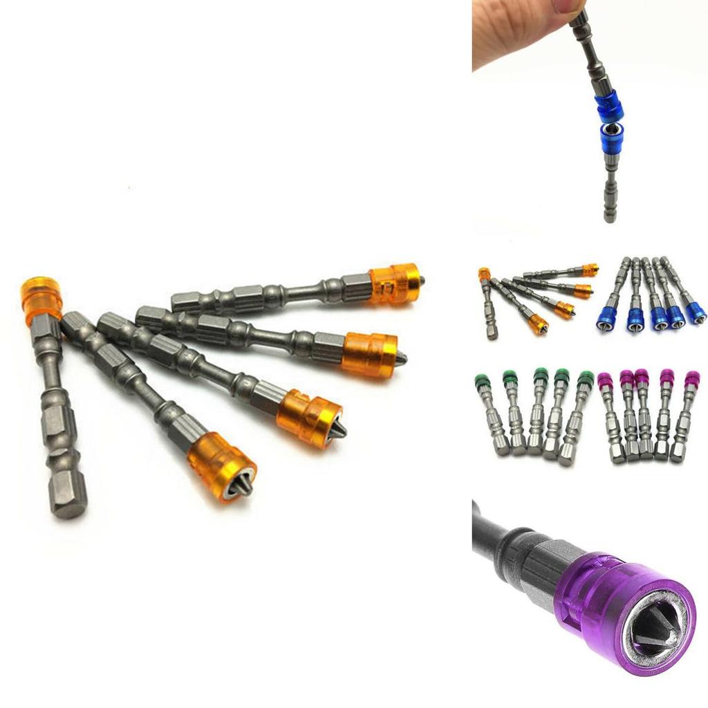 Durable 5pcs 65mm 1/4" Hex Shank Ph2 Single Head Magnetic Screwdriver Bits For Long Lasting Use