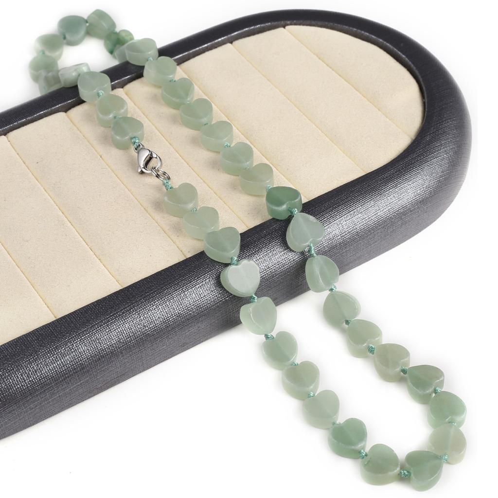 Women Necklace Natural Stone Green Aventurine Necklace Irregular Beads Charms For Birthday Gift Length 45 CM