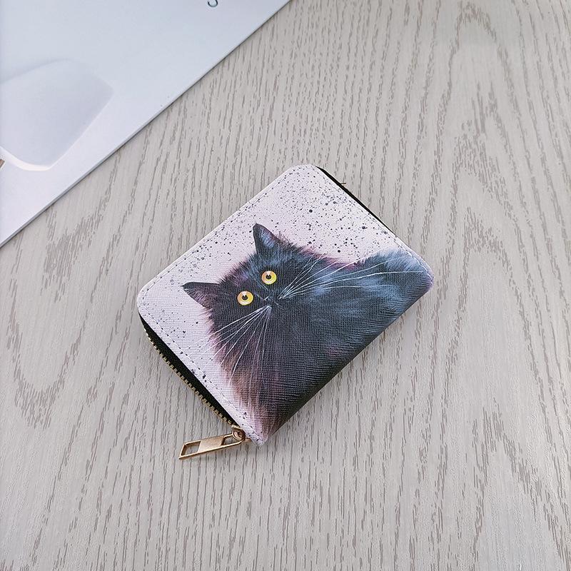 Женский мультяшный мини-кошелек в корейском стиле и держатель для карт на молнии, кошелек для монет