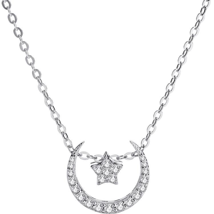 Ювелирное ожерелье со звездой и луной, корейский выпуск, цепочка на ключицу, женская модная бижутерия, нишевый дизайн, чувство простого стиля